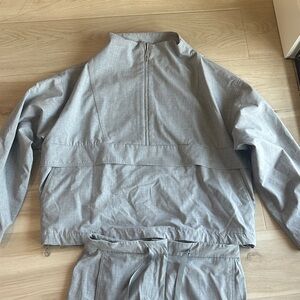 Mango Light Gray Jacket and Pants Ensemble